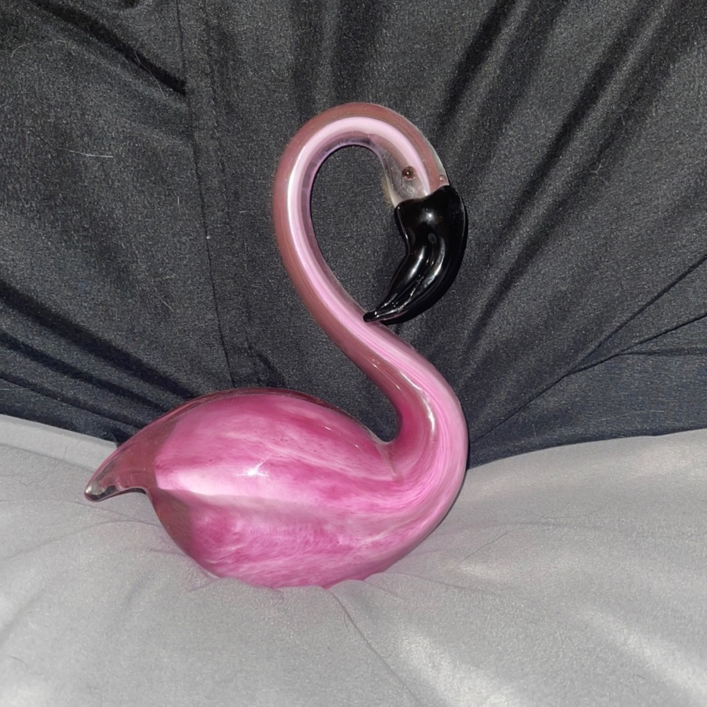 Glass Flamingo Decor